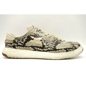 Cole Haan Grand OS Snakeskin Print Leather Lace Up Sneakers Shoes Women's 7 B